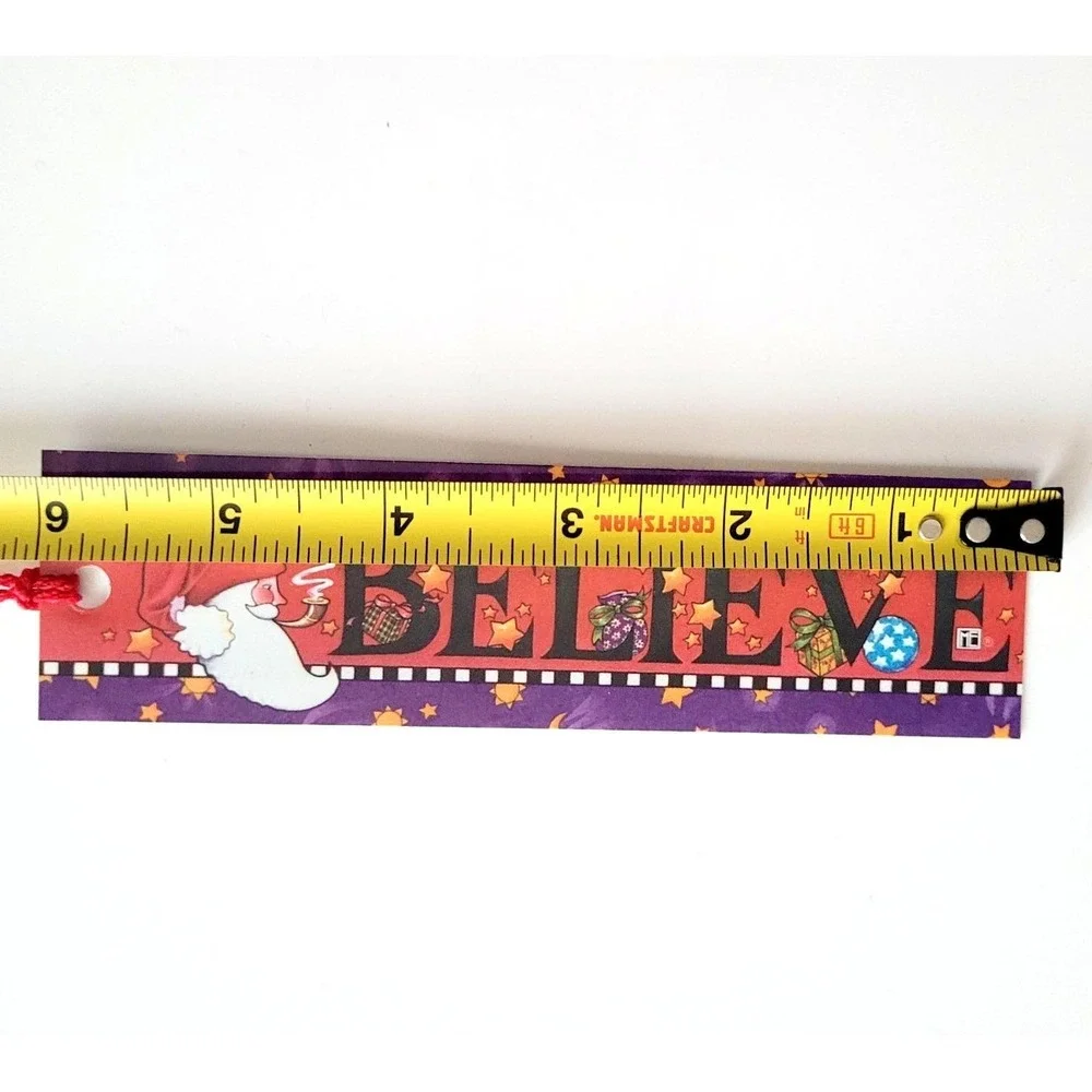 Vintage 90s Christmas Bookmark Mary Engelbreit whimsy folk Andrews McMeel K00023